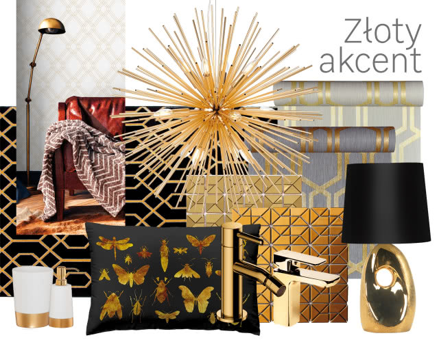 dekoracje w złotym kolorze