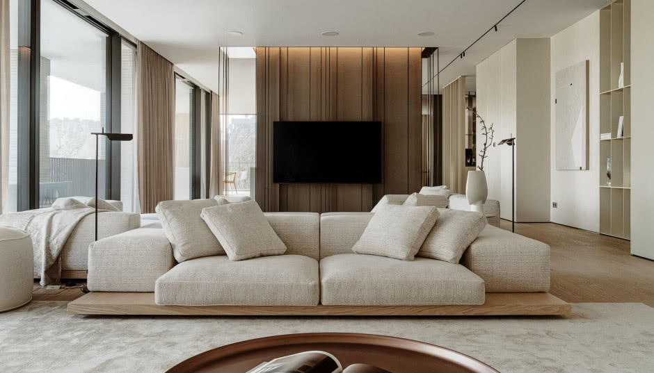 Pierwsze skrzypce gra widok z okna. Minimalistyczny apartament na Powiślu