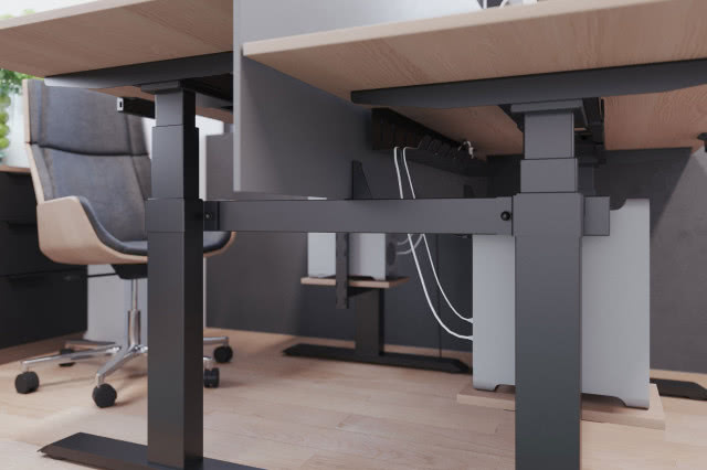 stelaż, krzesło na kółkach, komputer