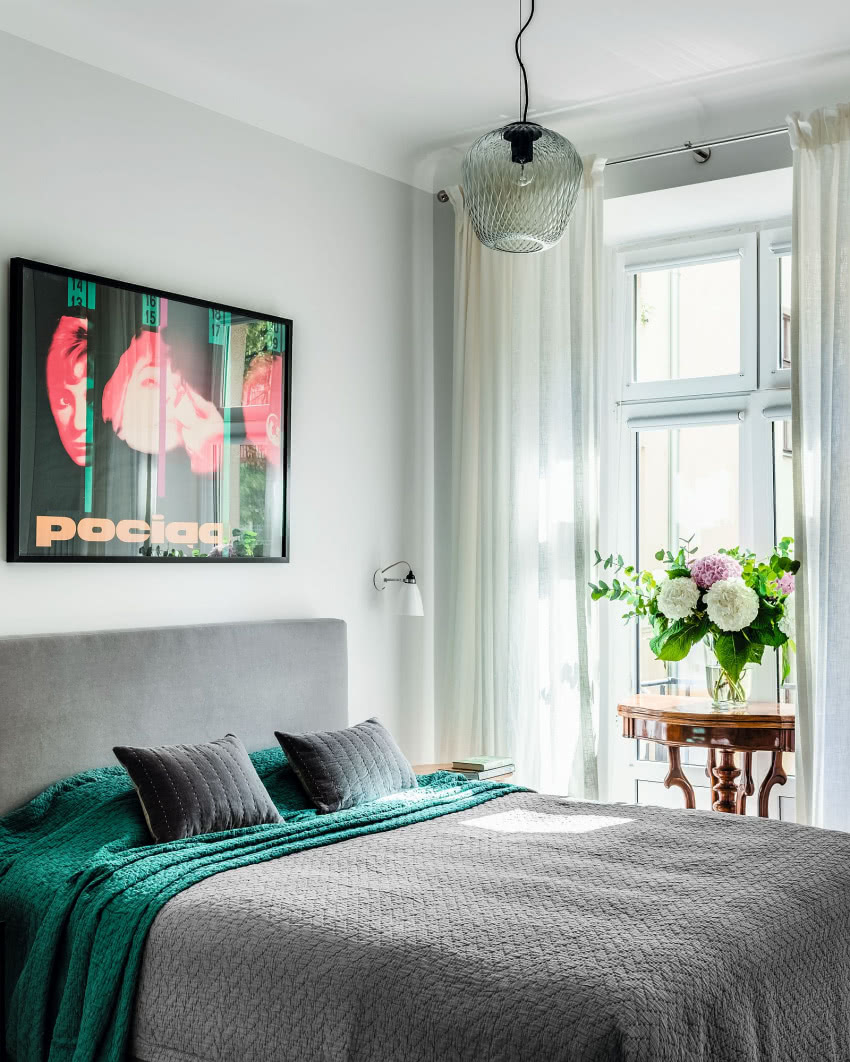 Część sypialniana jest prosta i klasyczna....