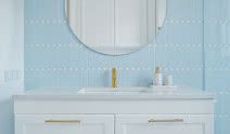 Łazienka - Cecile Baby Blue Połysk z Białą Koniczyną