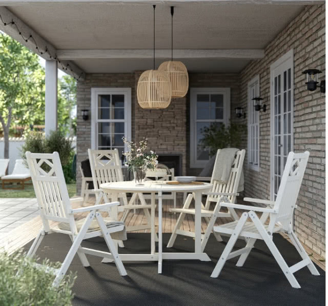 Białe meble na taras IKEA