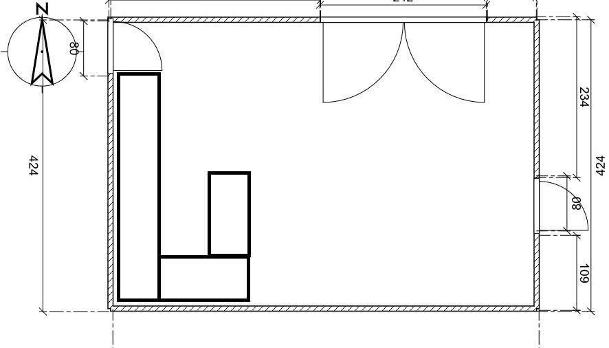 Duży stół w salonie z aneksem