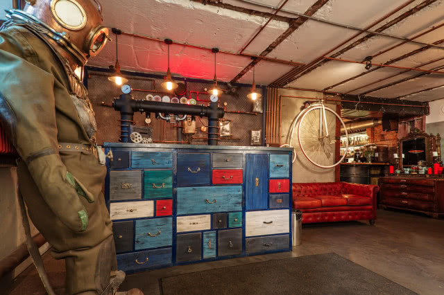 steampunk wystrój wnętrza