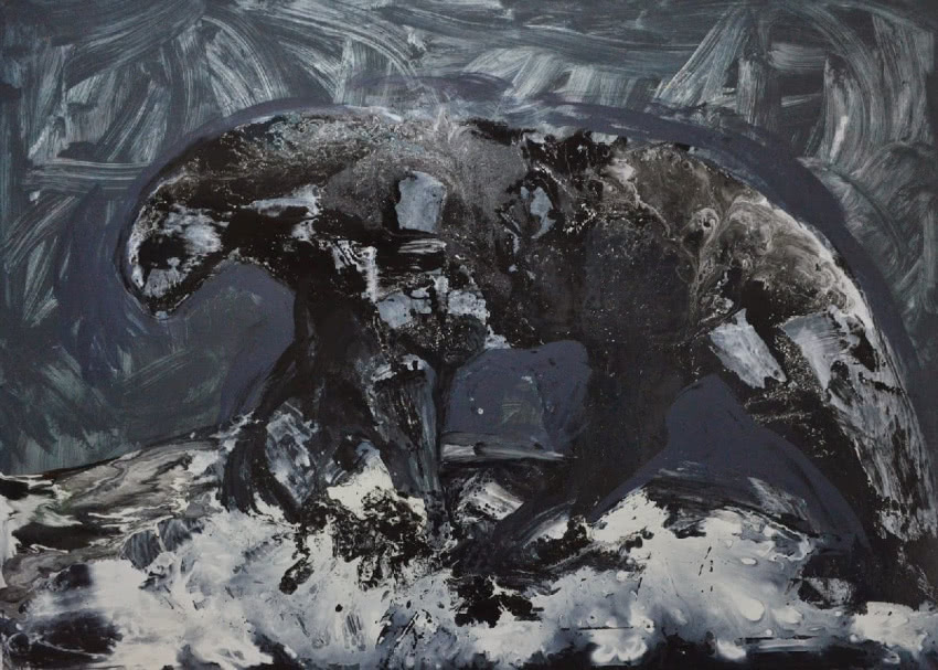 Edyta Hul, "Wędrowiec", 2014, akryl, olej,...