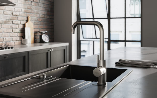 CAMIRO INOX - bateria zlewozmywakowa stojąca, MEZZO II - zlewozmywak granitowy 1-komorowy