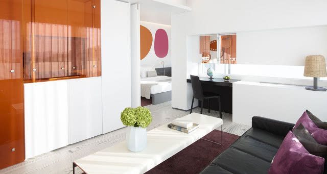 Niebieski hotel - sypialnia