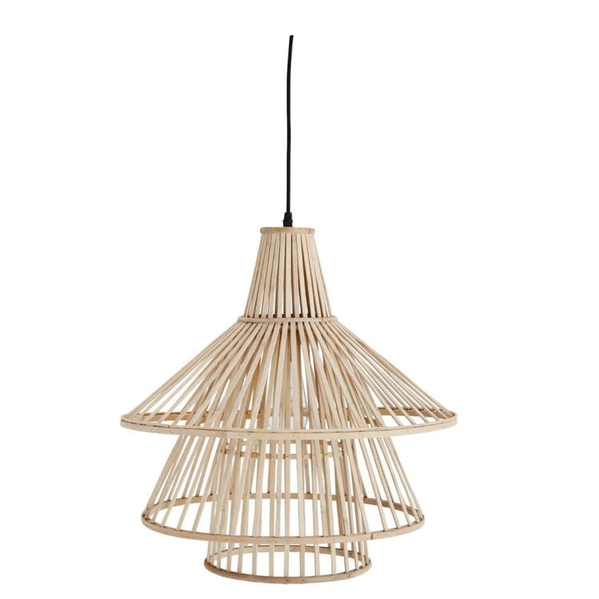 Bambusowa lampa sufitowa Manisa naturalna metal,...