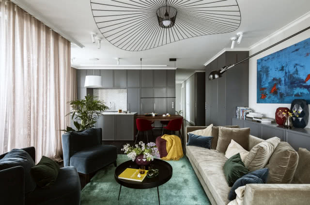 Otwarta kuchnia z salonem